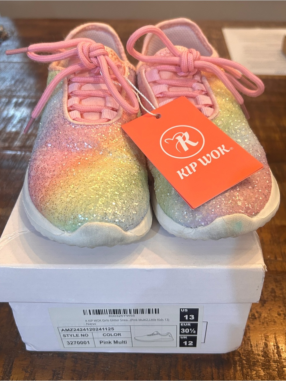 Kids Glitter Rainbow Sneakers - Pink Multi